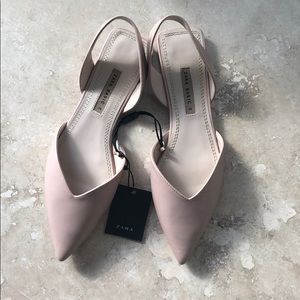 Zara nude slingback flats